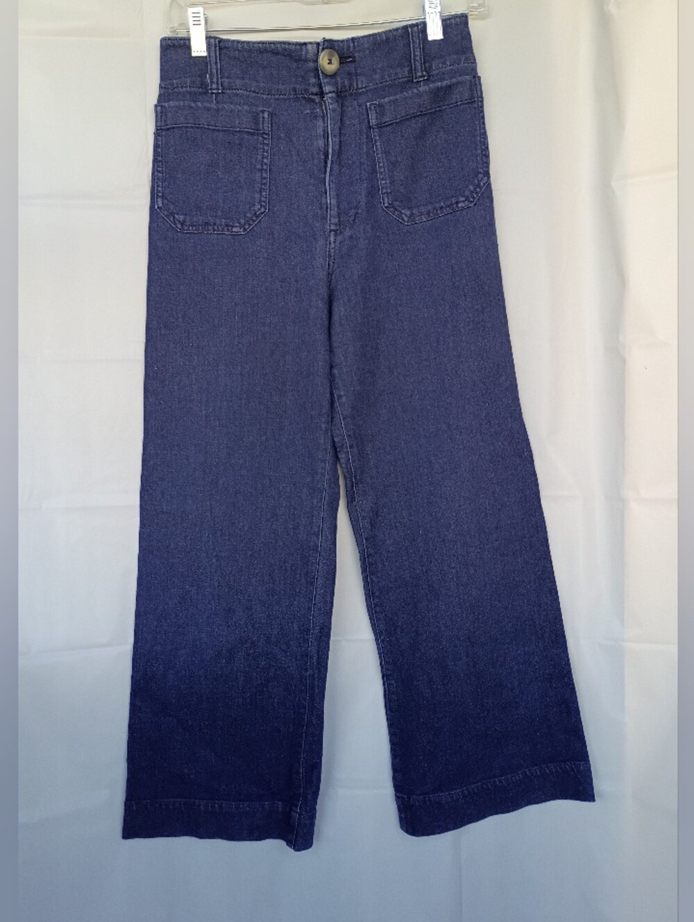 Anthropologie Wide-Leg Jeans in Dark Blue Denim